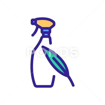 Eucalyptus cleaniser spray bottle icon vector outline illustration ...