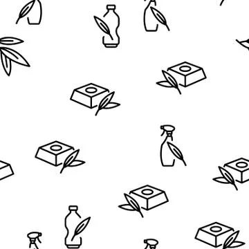 Eucalyptus Herbal Leaf Vector Seamless Pattern Stock Illustration