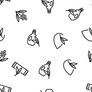 Eucalyptus Herbal Leaf Vector Seamless Pattern Stock Illustration