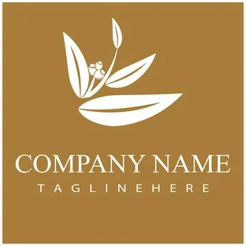 Eucalyptus leaves logo vector template design illustration Stock Illustration