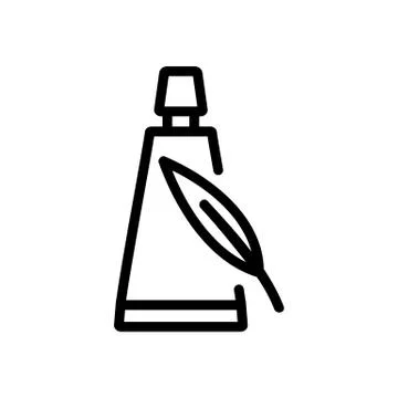 Eucalyptus toothpaste tube icon vector outline illustration 스톡 일러스트