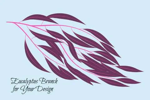 Eucalyptus Vector. Decorative Vector Leaves and Branches. Elegant Foliage. Be Stock Illustration