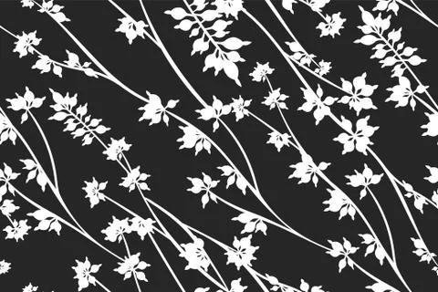 Eucalyptus Vector. Monochrome Seamless Pattern with Vector Leaves, Branches a Stock Illustration