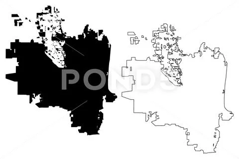 Eugene City (United States cities, United States of America, usa city) map ve Stock Illustration