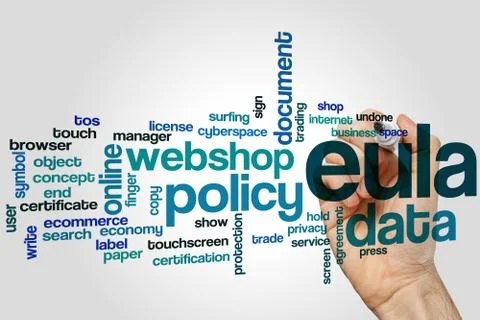 EULA word cloud concept on grey background 写真素材