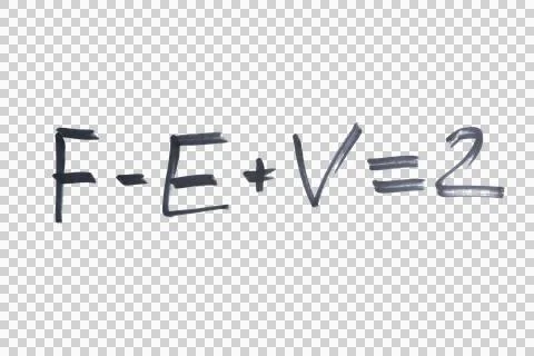 Euler's formula for polyhedra written in black marker Illustrazione stock