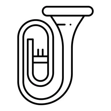 Euphonium Line Icon Stock Illustration
