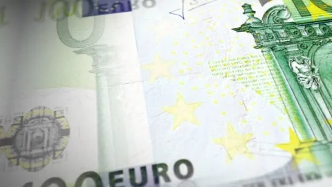 EUR €100 Banknotes Sliding in Close-Up Macro Loop Animation Stock Footage 292323965