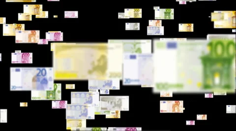EUR flying and forming Taxes Word Stock Footage