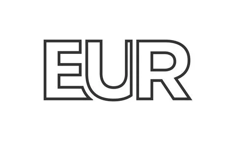 EUR logo design template with strong and modern bold text. Initial based ve.. Stock Illustration
