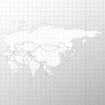 Eurasia map in a cage on white background vector Stock Illustration