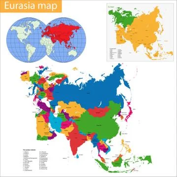 Eurasia map Stock Illustration