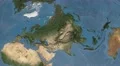 eurasian tectonic plate extruded on disc. blue marble raster. 4k 4k or 4k+ Resolution