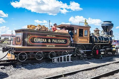 Eureka and Palisade 4 Steam Locomotive at Antonito Colorado Stock Photos