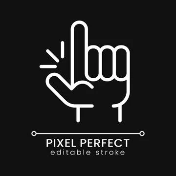Eureka gesture pixel perfect white linear icon for dark theme Stock Illustration
