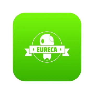 Eureka idea icon green Stock Illustration