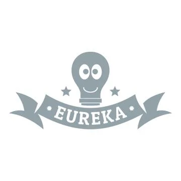 Eureka logo, simple gray style Stock Illustration