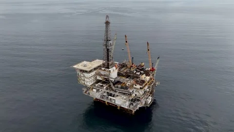 Eureka Oil Platform Offshore, Long Beach, California Stock Footage 319348392