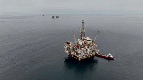 Eureka Oil Platform Offshore, Long Beach, California Stock Footage 319348393