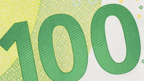 Euro 100 stop motion animation. Hundred Euro money cash. 100 Eu bill background Stock Footage 144284821