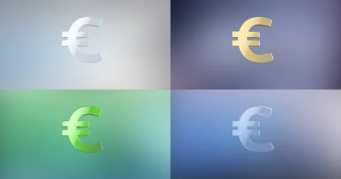 Euro 3d Icon Stock Footage 66574017