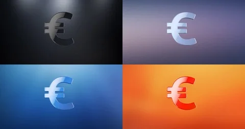 Euro 3d Icon Stock Footage