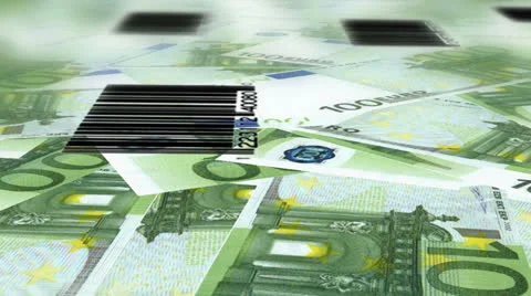 Euro and Dollar Bar Code Looping Animated Background Video stock 24693898