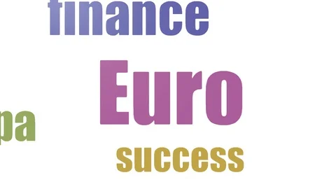 Euro Animated Tag Cloud On White Background Stock-Footage 103097718