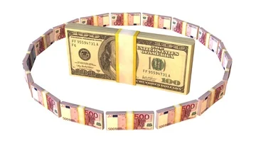 Euro around dollars Stock Footage 85939333