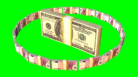Euro around dollars Stock Footage 85945861
