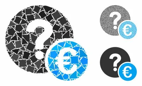 Euro balance query Composition Icon of Bumpy Items Stock Illustration