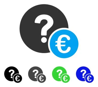 Euro Balance Query Flat Icon Stock Illustration
