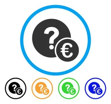 Euro Balance Query Rounded Icon Stock Illustration