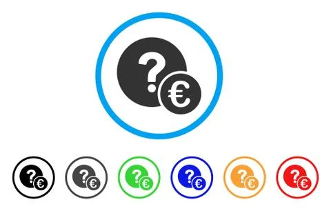 Euro Balance Query Rounded Icon Stock Illustration