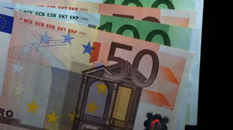 Euro bank note in the wind Stock Footage 43802003