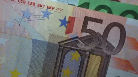 Euro bank note in the wind Stock Footage 43802034
