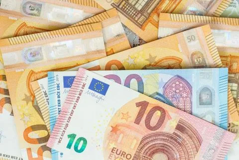 Euro bank notes background Stock Photos