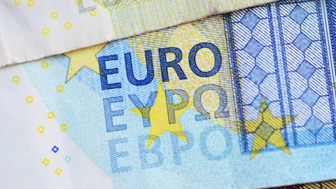 Euro bank notes macro. Stock Footage 312616078