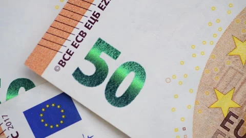 Euro bank notes macro. Stock Footage 312617367