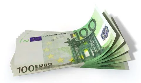 Euro bank notes spread Stock Illustration