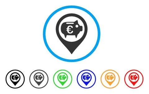Euro Bank Pointer Rounded Icon イラスト素材