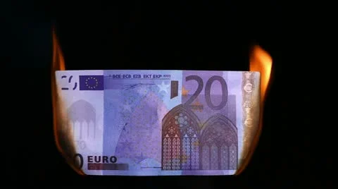 Euro banknote burning Stock Footage 11705367