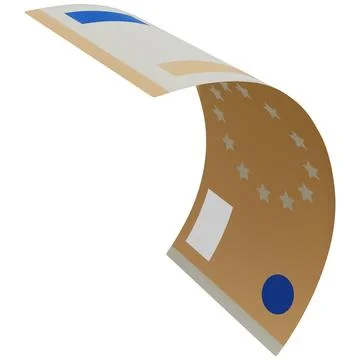 Euro banknote falling, vector 3D paper bill fly, realistic cartoon money cash Stock Illustration