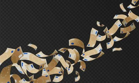 Euro banknote falling, vector throw paper bills pile, realistic cartoon money Stock Illustration