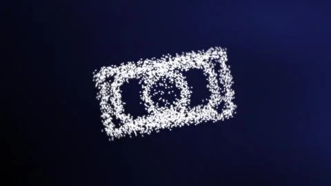 Euro banknote  in particles effect Stock Illustration