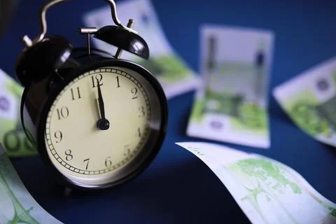 Euro banknotes are falling. The concept of financial well-being and success.. Stock Photos