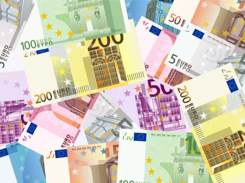 Euro banknotes background Stock Illustration