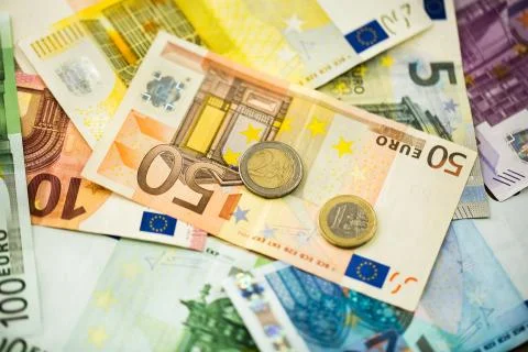 Euro banknotes background 스톡 사진