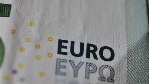 Euro banknotes changing in stop motion, loopable, close-up. Parts of european Stock Footage 212415744