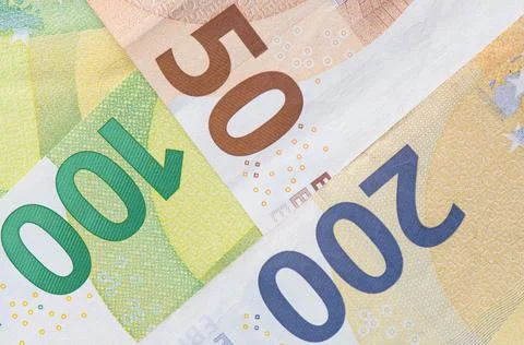 Euro banknotes close up. Stock Photos